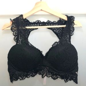 Victoria’s Secret Push Up Black Lace Bra Large